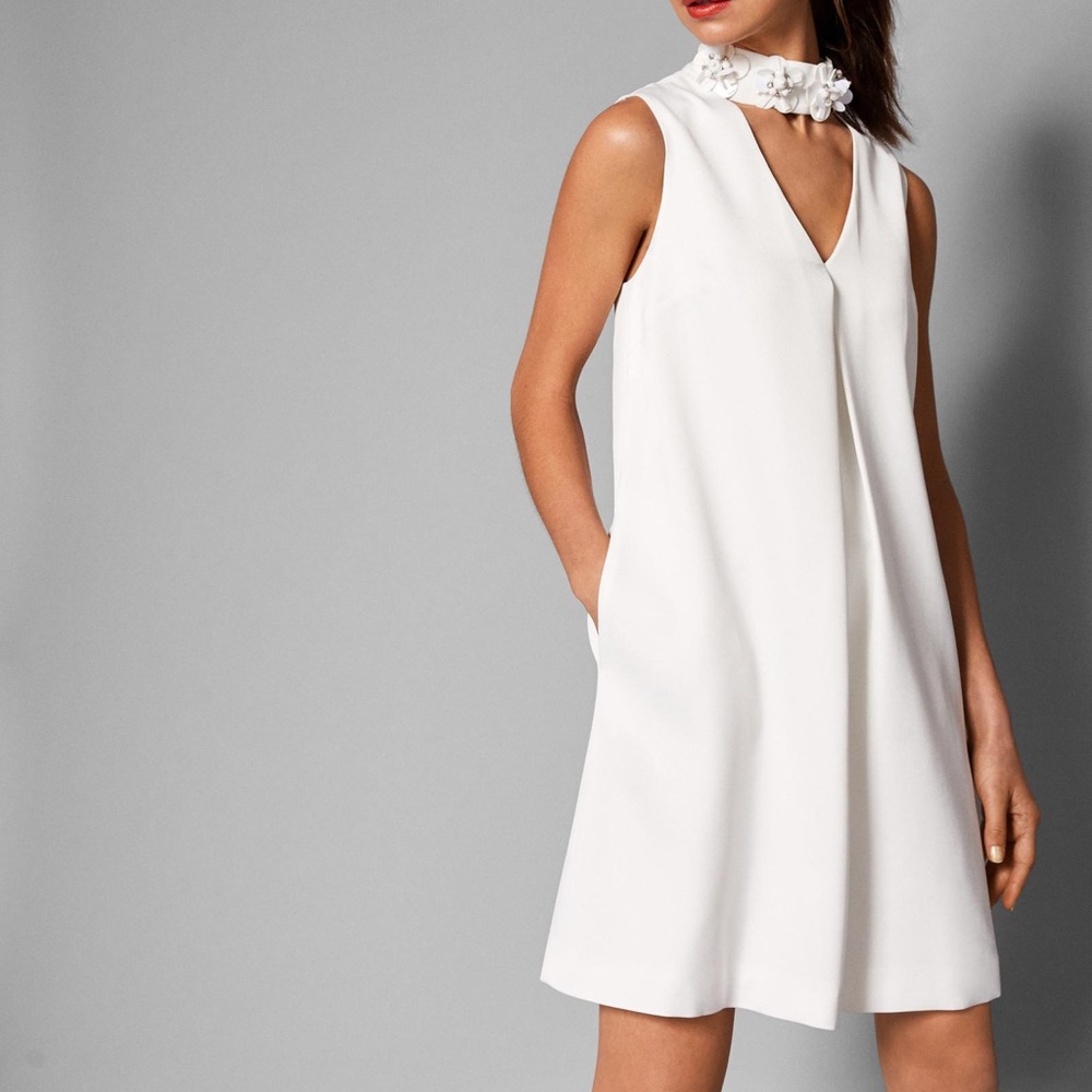 Ted Baker Embellished High-Neck Dress - size 1